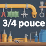 illustration concept 3/4 pouce plomberie outillage