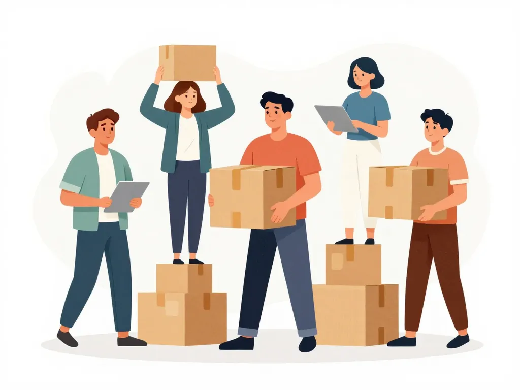 Illustration stratégies aide financière pour un déménagement, réduire coût