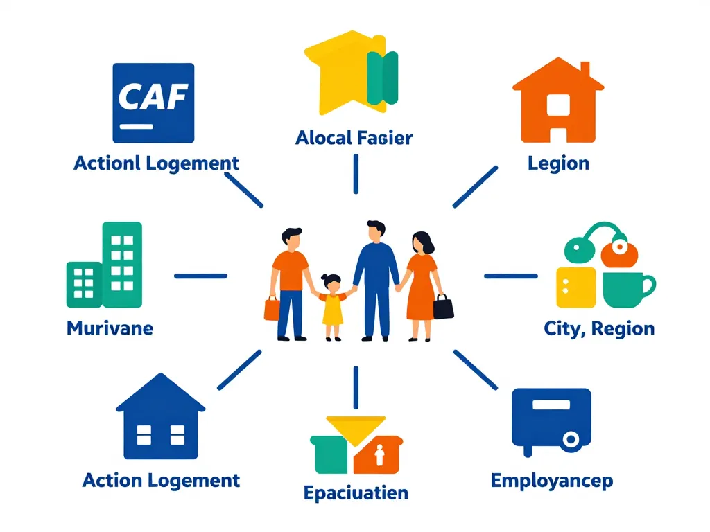 Schéma aide financière pour un déménagement, CAF, Action Logement, collectivités