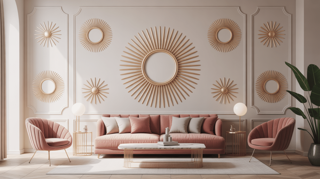 Illustration applique dorée déco élégante mur