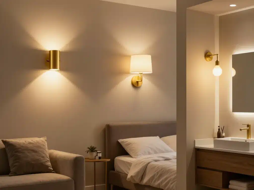 Applique dorée salon chambre salle de bains