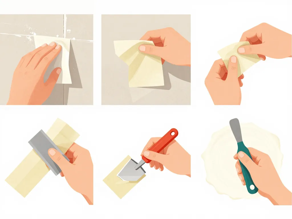 Étapes pose bande autocollante pour placo