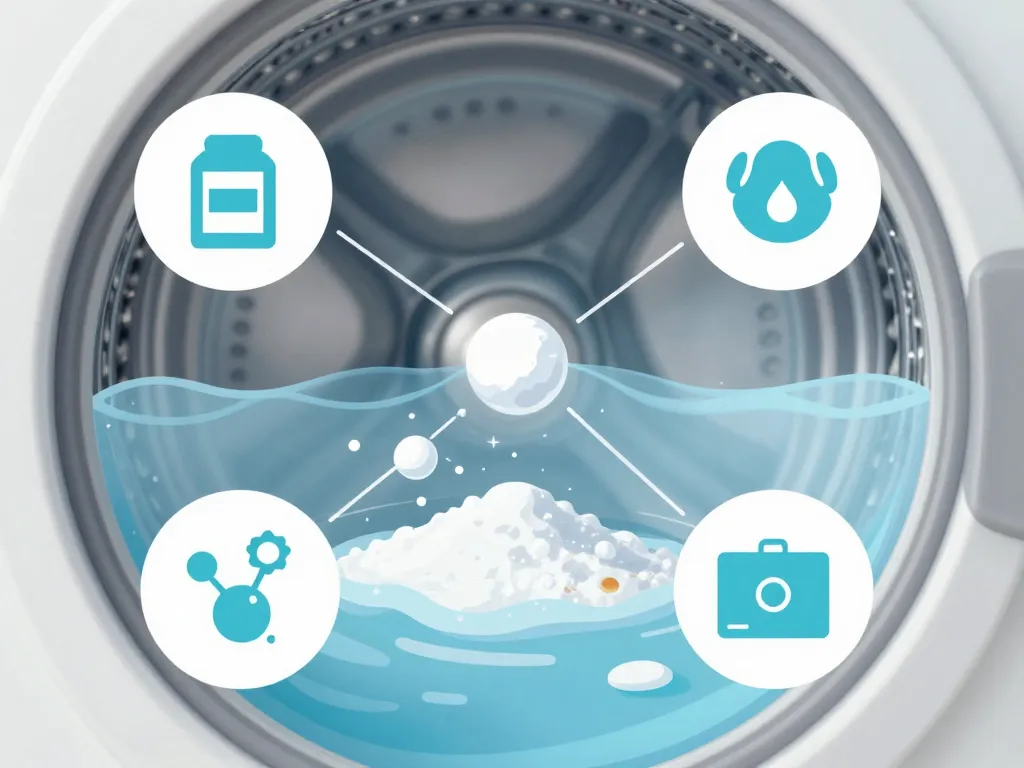 schéma bicarbonate de soude lessive action lavage