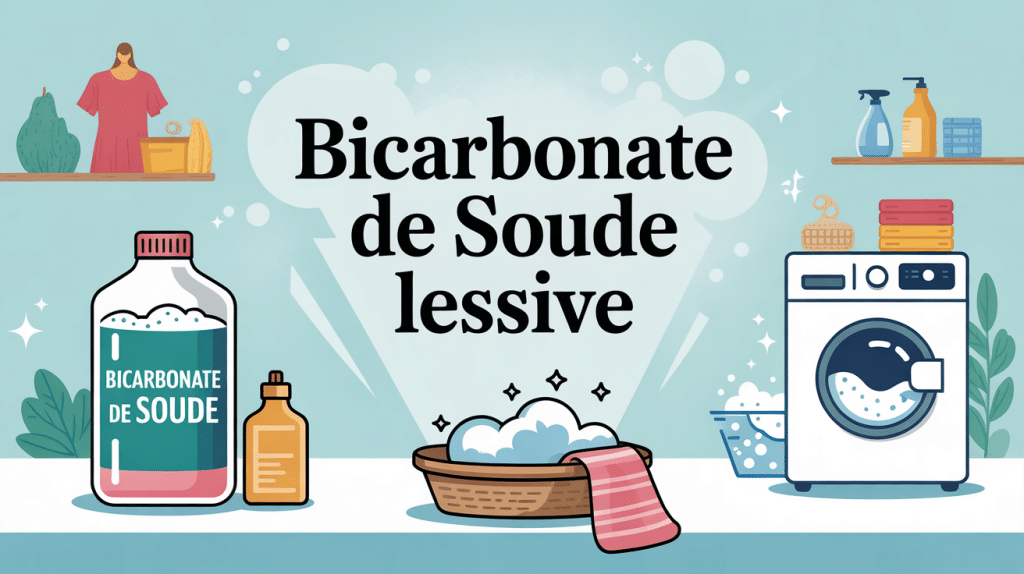 bicarbonate de soude lessive illustration machine à laver