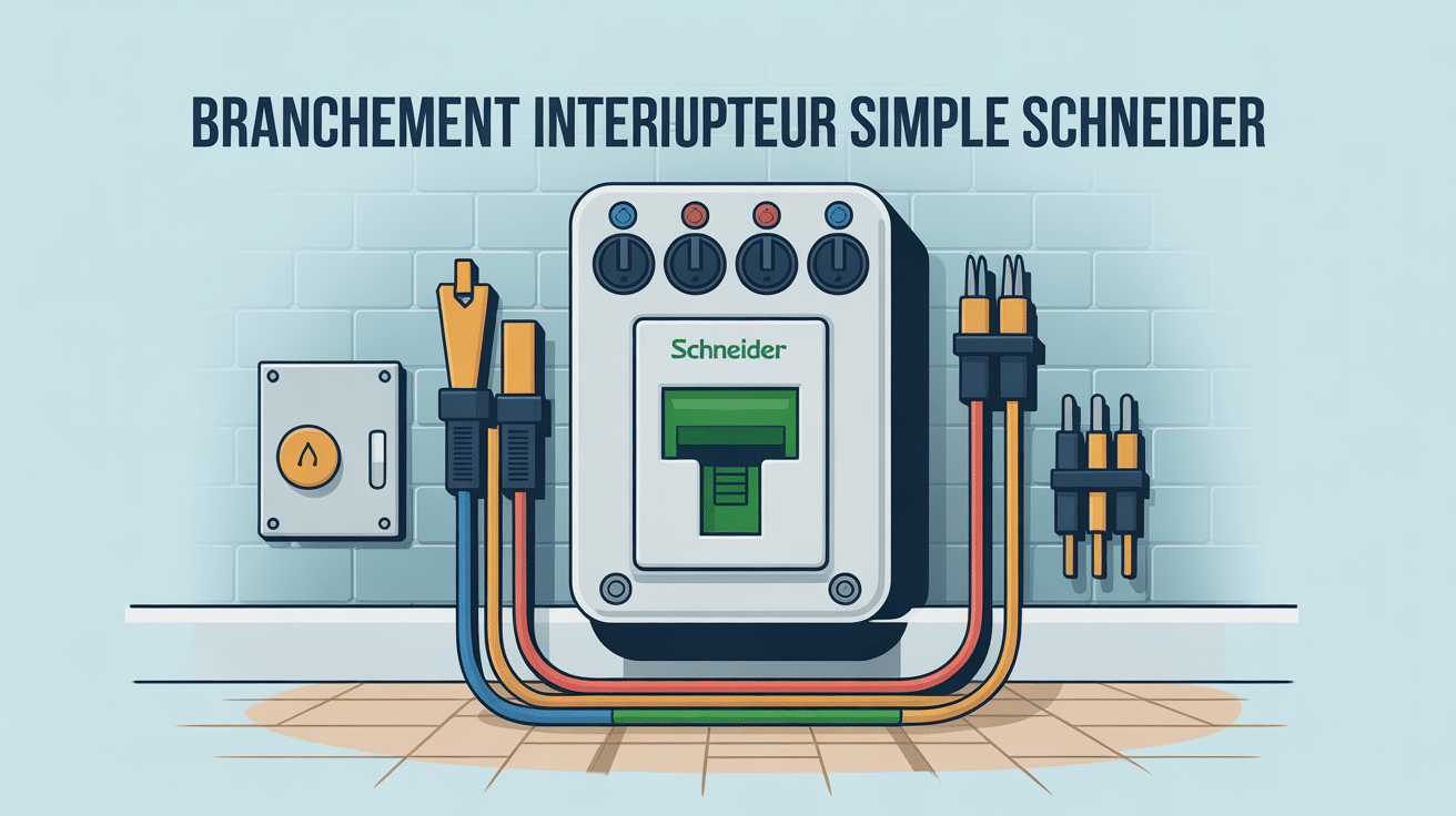 illustration branchement interrupteur simple schneider moderne