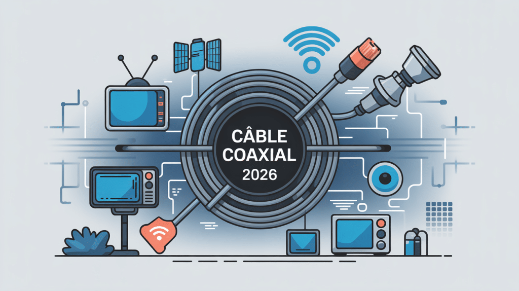 illustration cables coaxial usages tv internet satellite