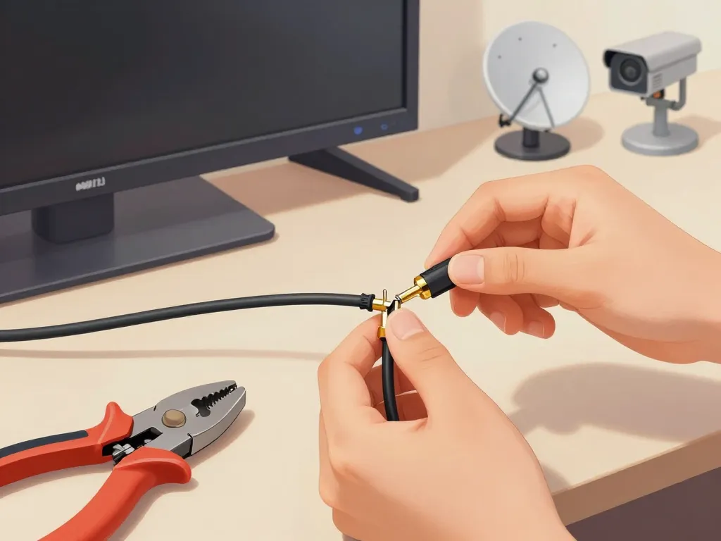 visuel cables coaxial connecteurs installation