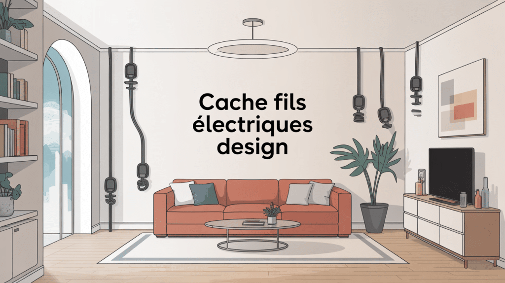 cache fils electriques design salon moderne sécurisé esthétique