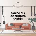 cache fils electriques design salon moderne sécurisé esthétique