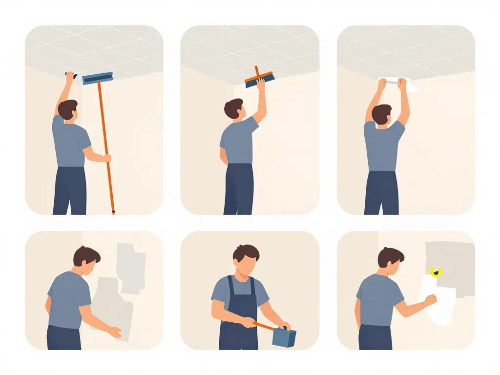 Préparer plafond avant de coller des dalles au plafond