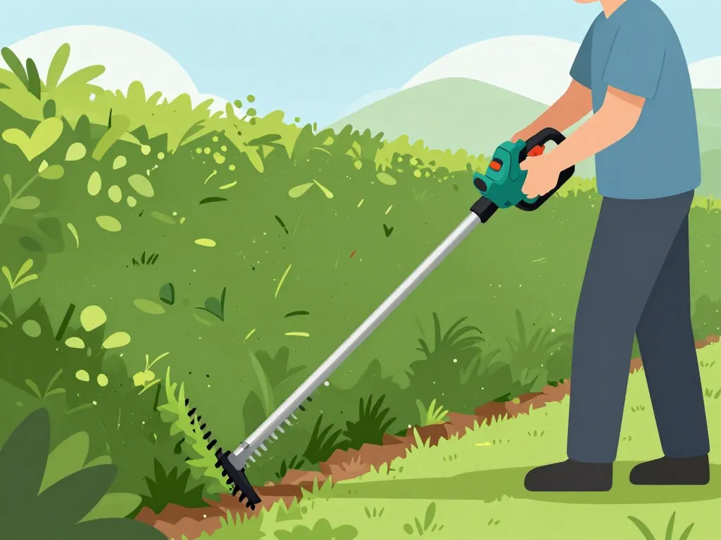 taille haie télescopique à batterie illustration taille haie