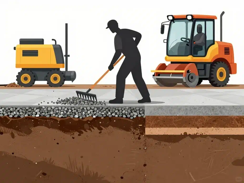 Préparation dalle pose fondation durable illustration