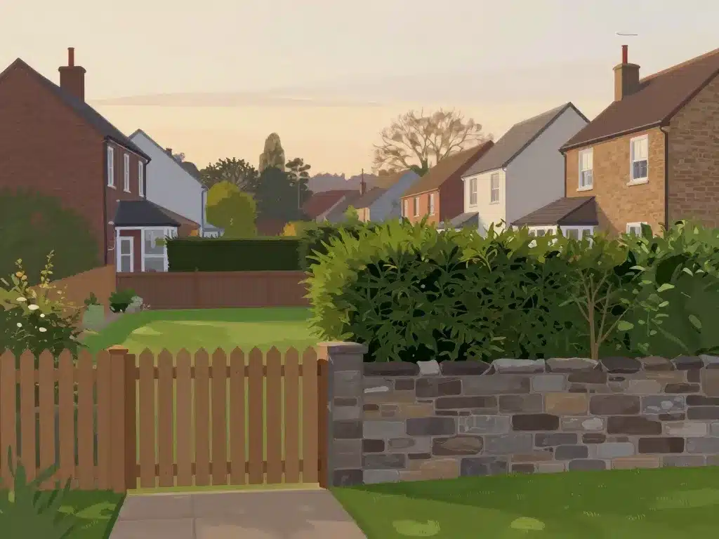 illustration clôtures murs haies distance entre maison et clôture voisin