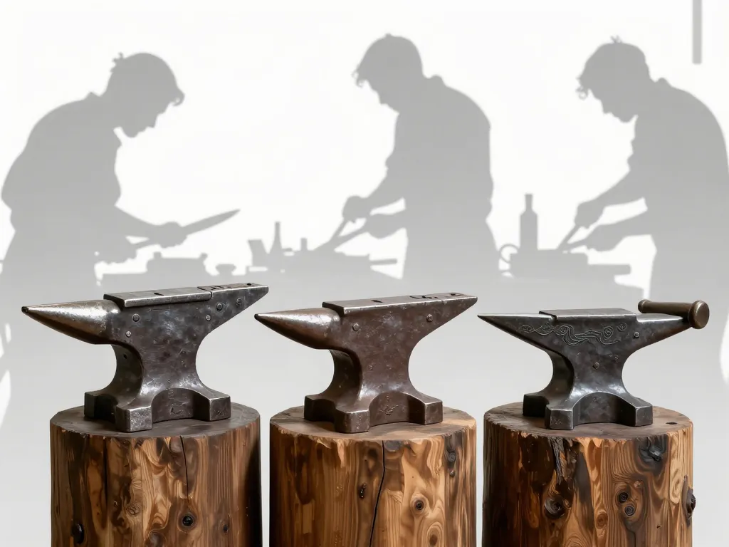 Différentes enclumes forgeron selon usage en atelier