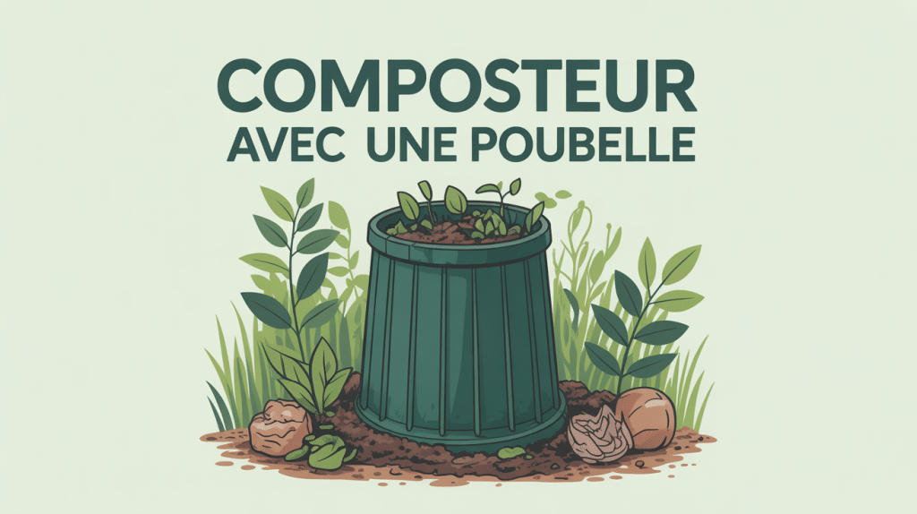 Illustration fabriquer un composteur avec une poubelle
