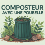 Illustration fabriquer un composteur avec une poubelle