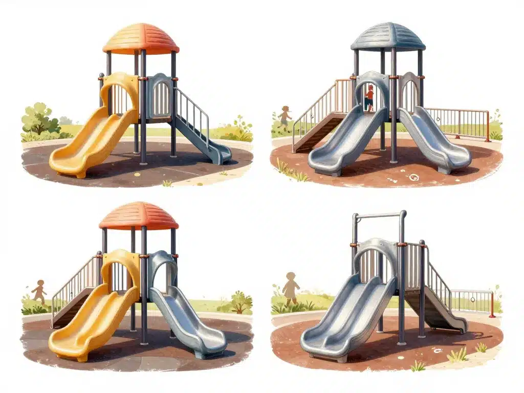 glissiere toboggan sécurité matériaux normes aire jeux