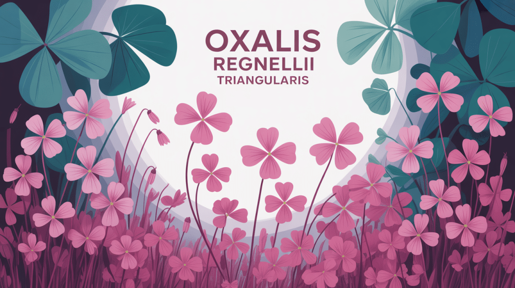 Illustration oxalis regnellii triangularis, feuillage pourpre en lumière