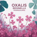 Illustration oxalis regnellii triangularis, feuillage pourpre en lumière