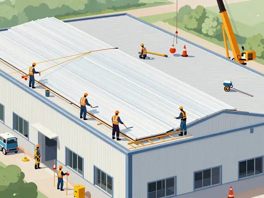 préparer pose panneaux sandwich pour toiture outils sécurité