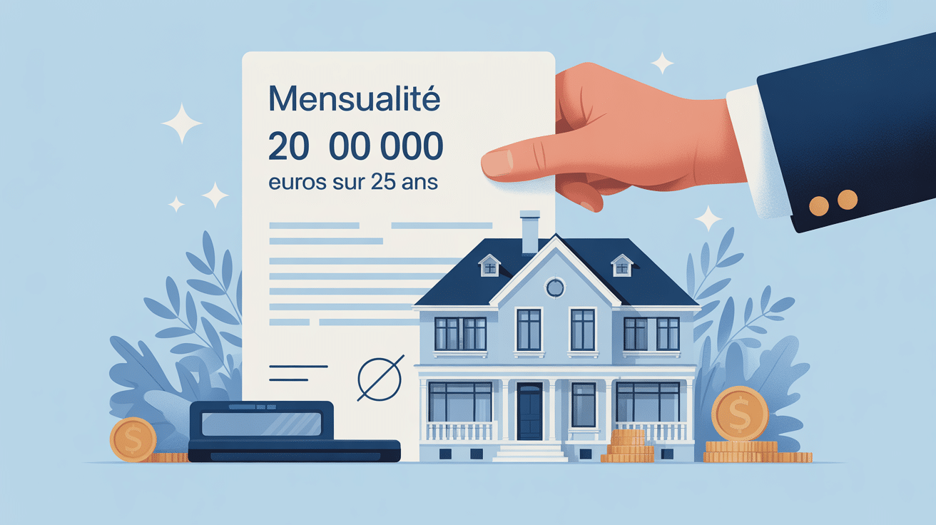 illustration mensuelle crédit 200 000 euros sur 25 ans