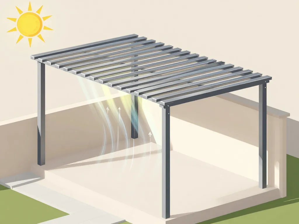 diagramme toit pergola bioclimatique lames orientables