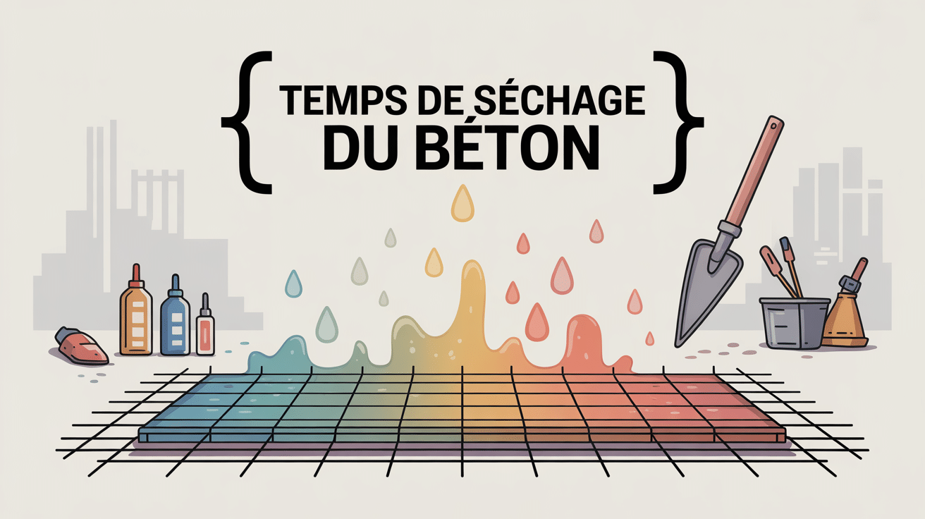 temps de sechage beton dalle et etapes visuelles