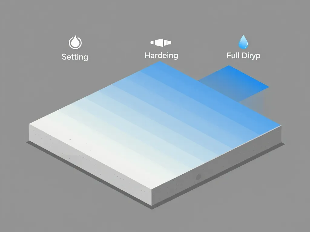 temps de sechage beton diagramme coupe etapes