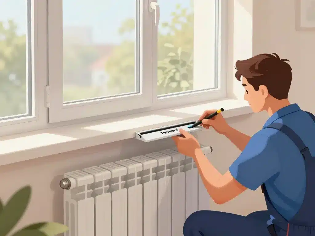 Illustration SEO thermocill installation radiateur fenêtre