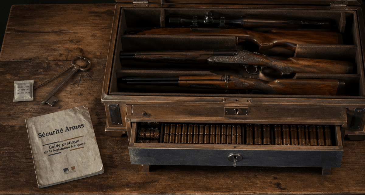 armoire à fusils ouverte sécurisée