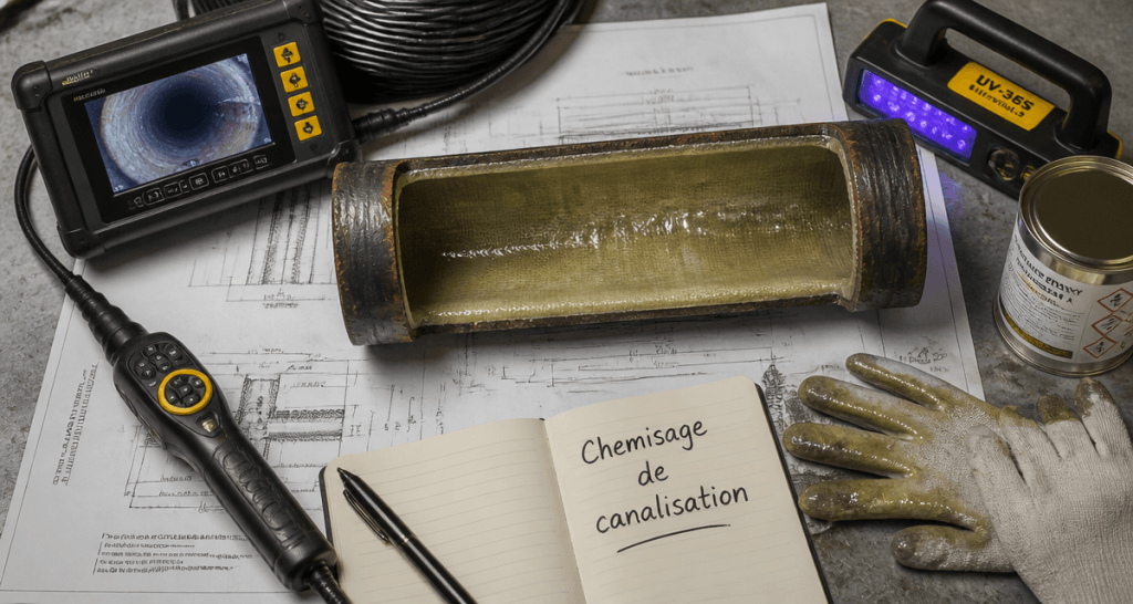 chemisage canalisations section gaine epoxy outils