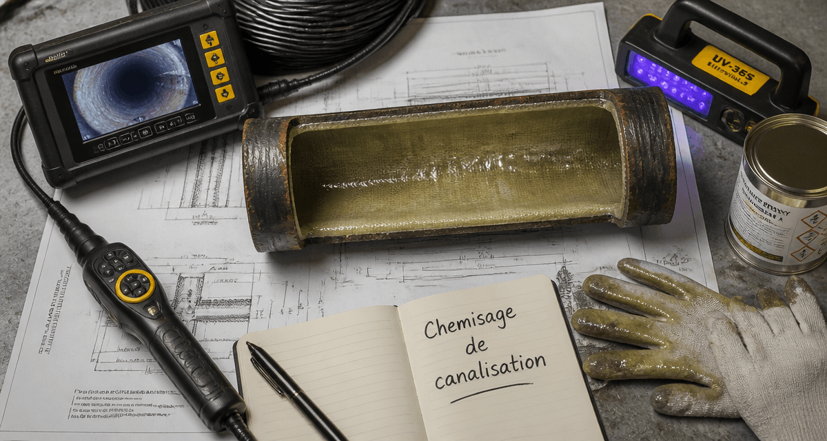 chemisage canalisations section gaine epoxy outils