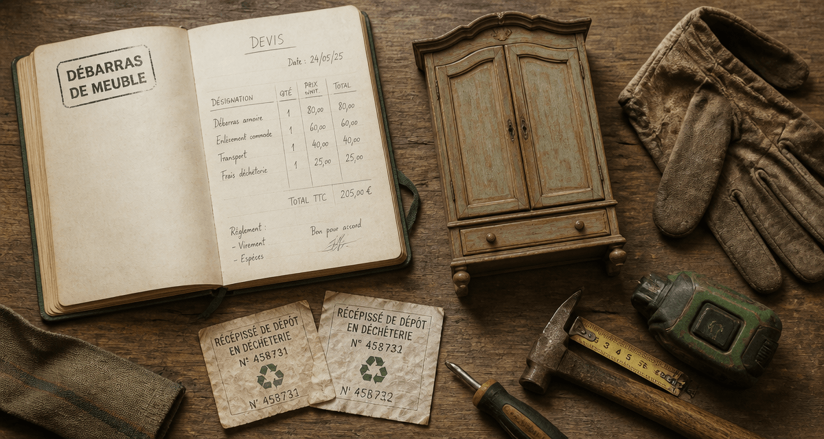 debarras meuble armoire carnet outils recyclage