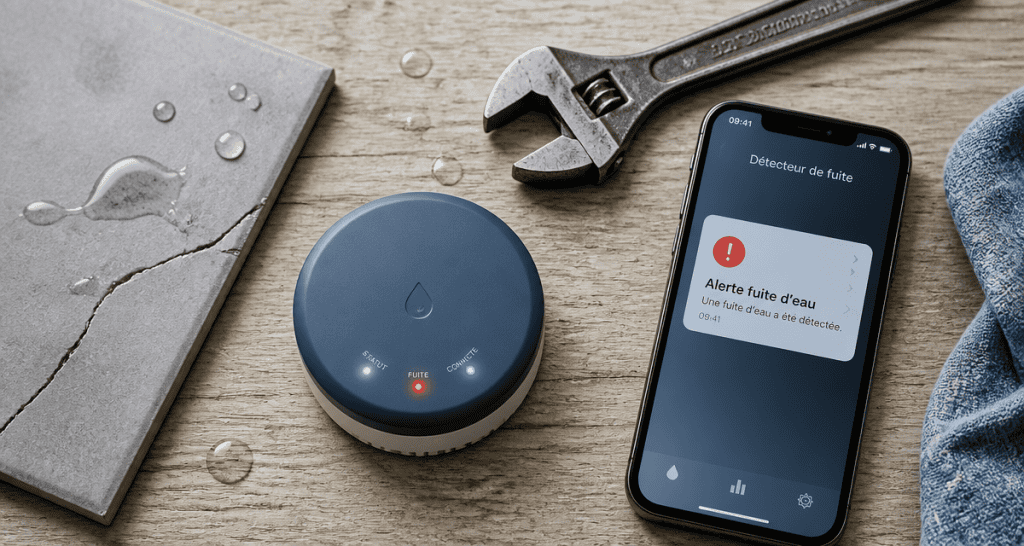 détecteur de fuites d eau connecté avec smartphone et outils