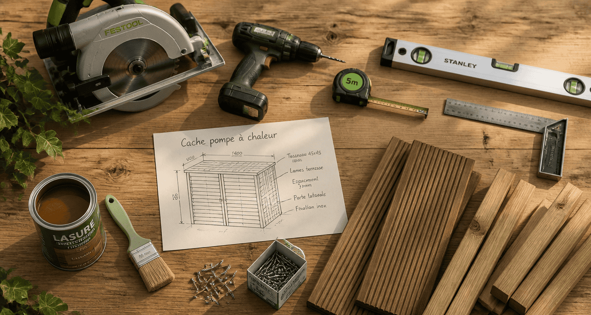 fabriquer un cache pompe à chaleur plan de travail