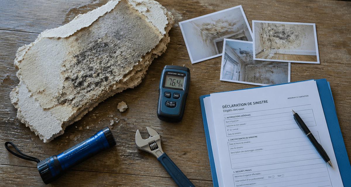 infiltration d'eau plafond test humidité dossier assurance