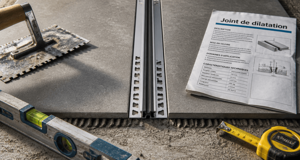 joint dilatation carrelage posé avec outils