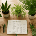 Cinq plantes d'intérieur dépolluante sur table