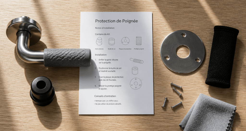 protection poignee accessoires sur table