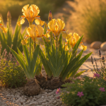 que mettre au pied des iris massif fleuri paillage gravier