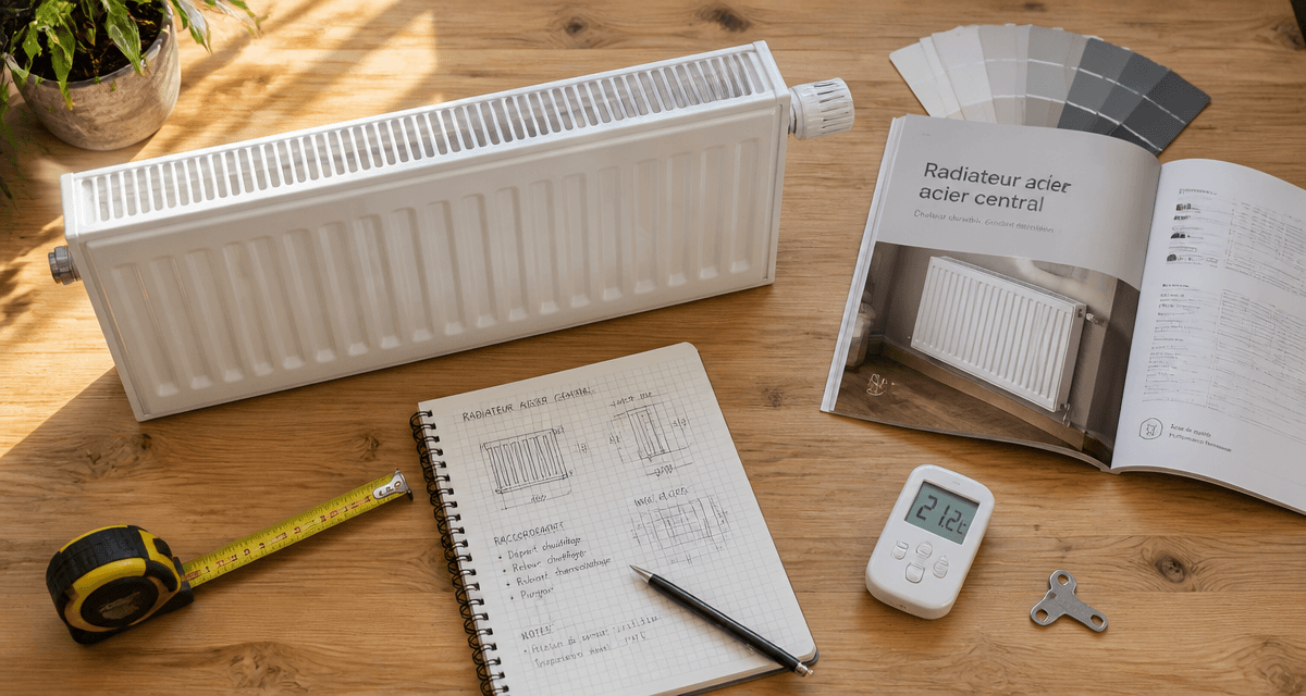 radiateur en acier pour chauffage central sur plan de travail