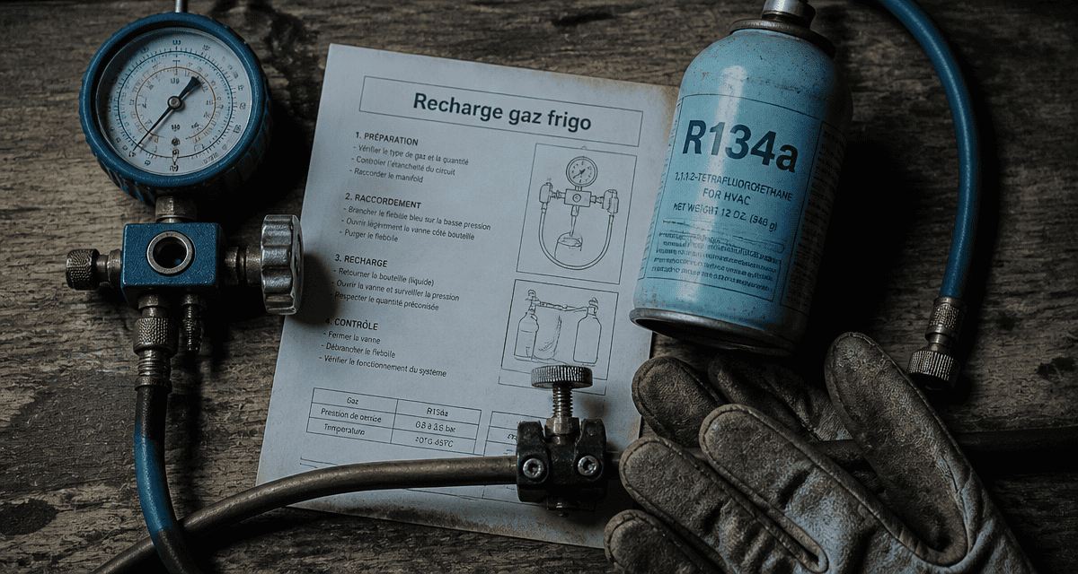 Recharge en gaz frigo sur plan de travail