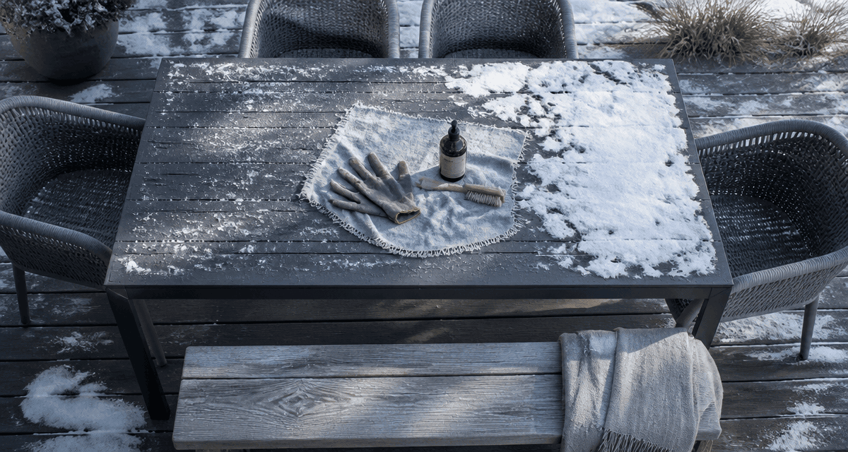 salon de jardin qui peut rester dehors l'hiver sous la neige