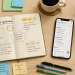 Stootie Media Conseils bureau organisé flat lay