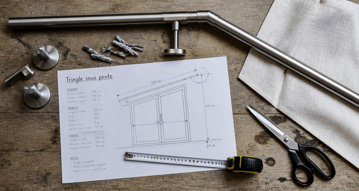 atelier tringle rideau sous pente supports et mesures