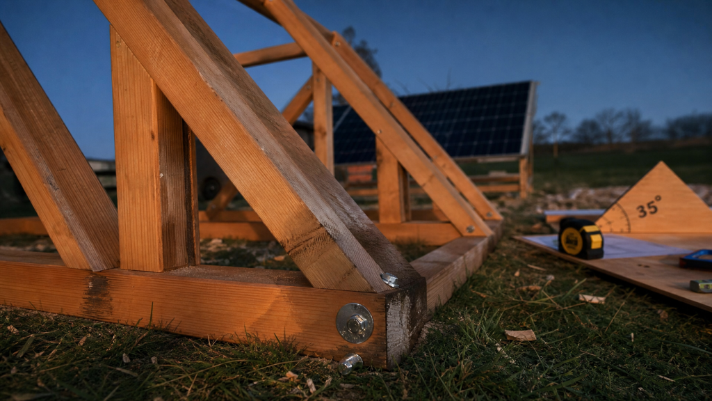 Fabriquer support panneau solaire bois : châssis en Douglas stable et durable