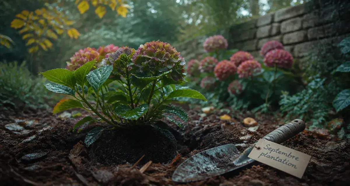 Quand planter des hortensias en septembre : hortensia fraîchement planté