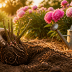 Quand planter pivoine main plante terre jardin