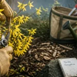 Quand tailler forsythia : sécateur coupe après floraison, branches jaunes}}