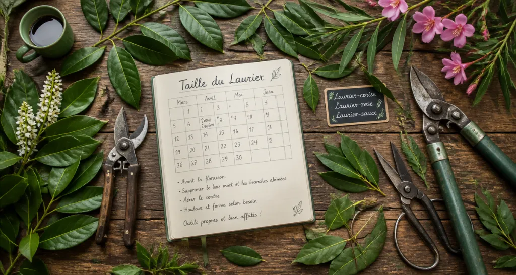 quand tailler laurier outils calendrier haie